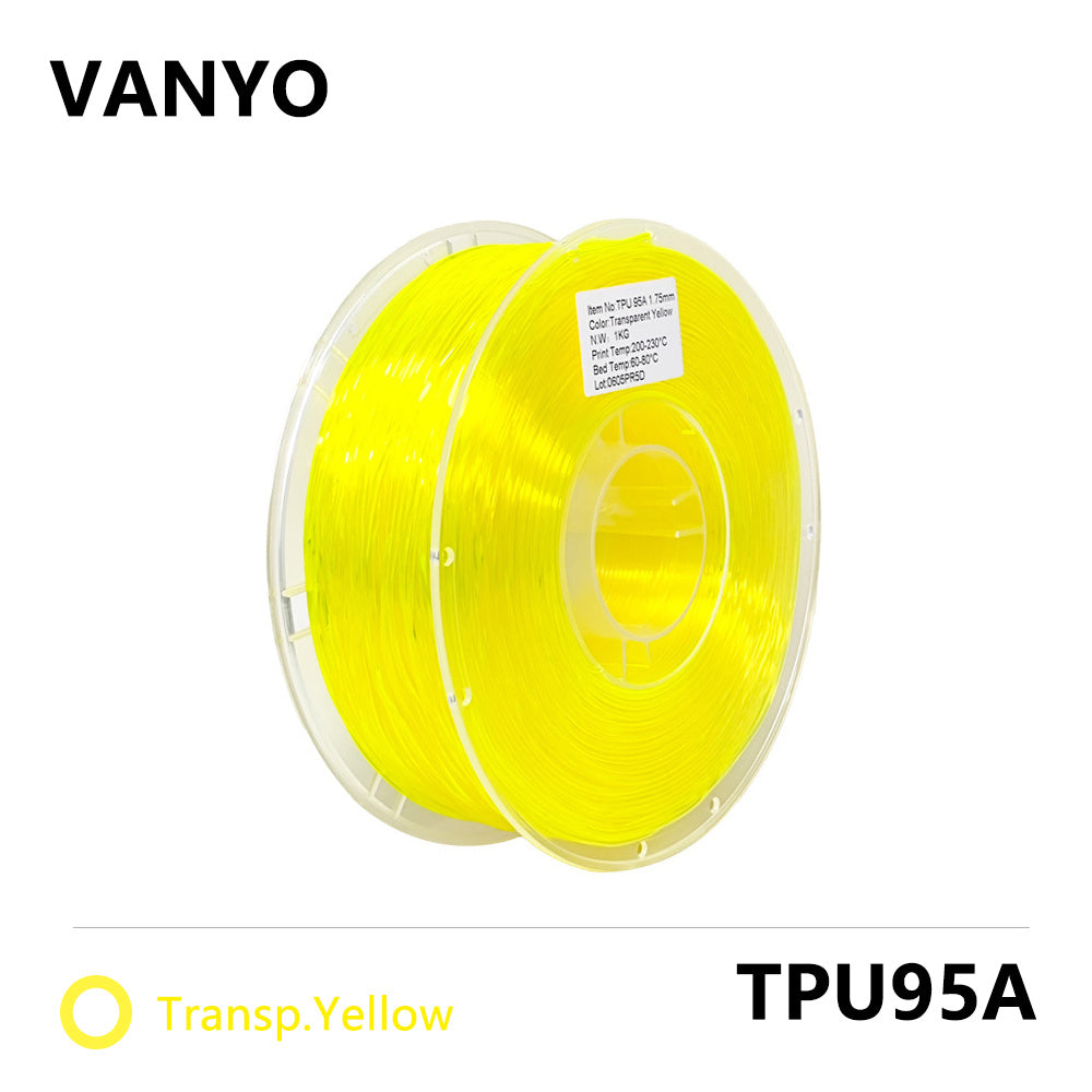 VANYO TPU-95A Filament 1.75mm 1kg – Flexible Insole-Grade 3D Printing