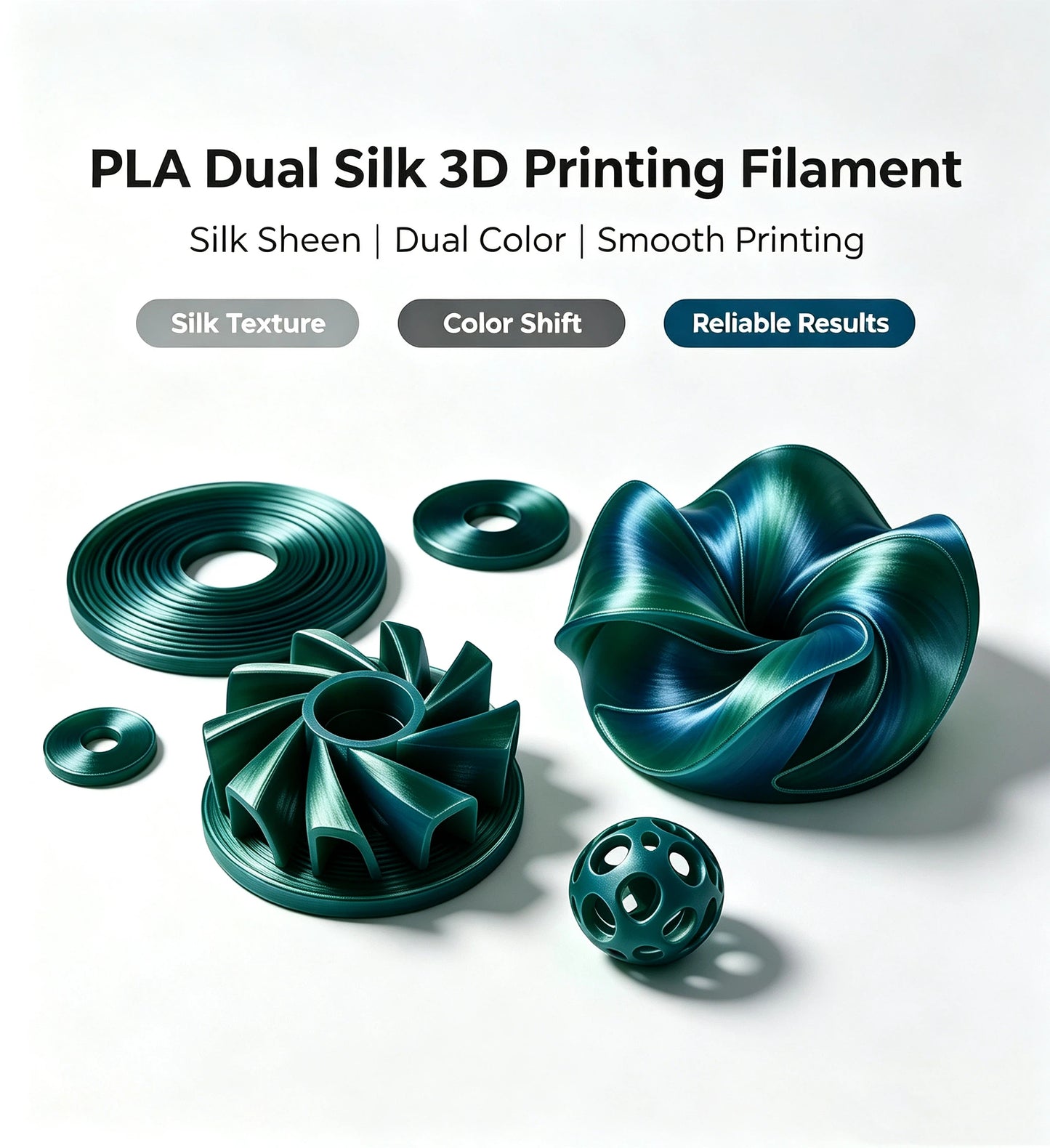 Filamento de impresora 3D de seda de doble color PLA VANYO 1 kg