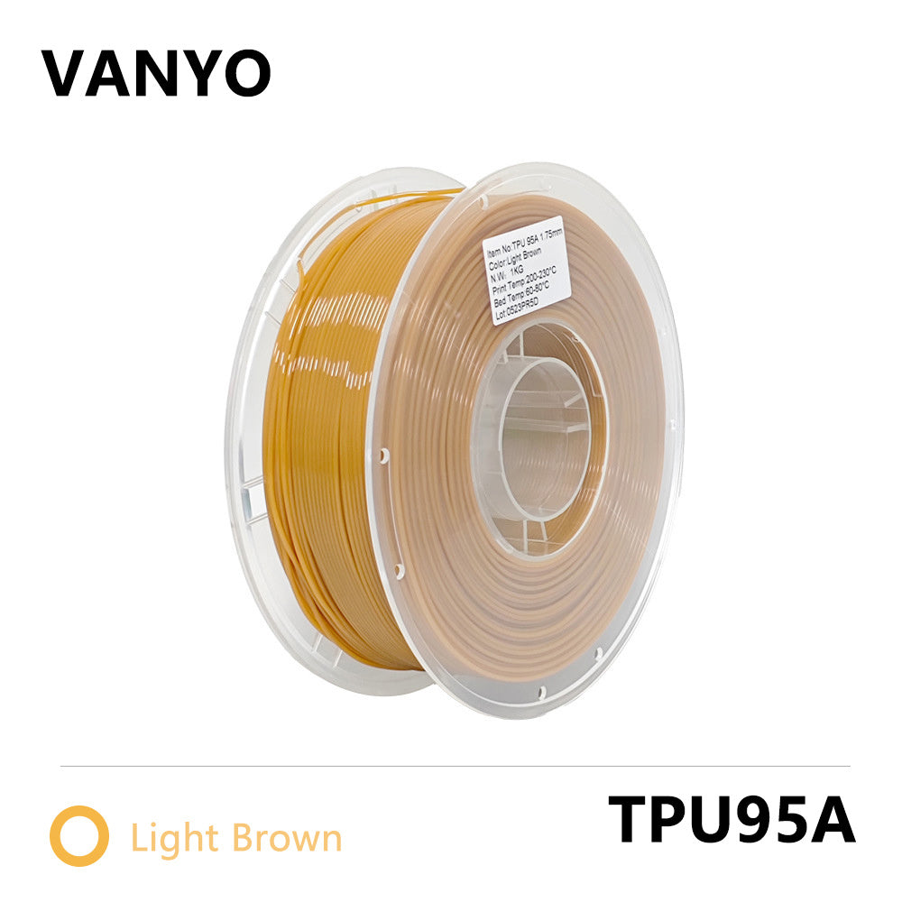VANYO TPU-95A Filament 1.75mm 1kg – Flexible Insole-Grade 3D Printing