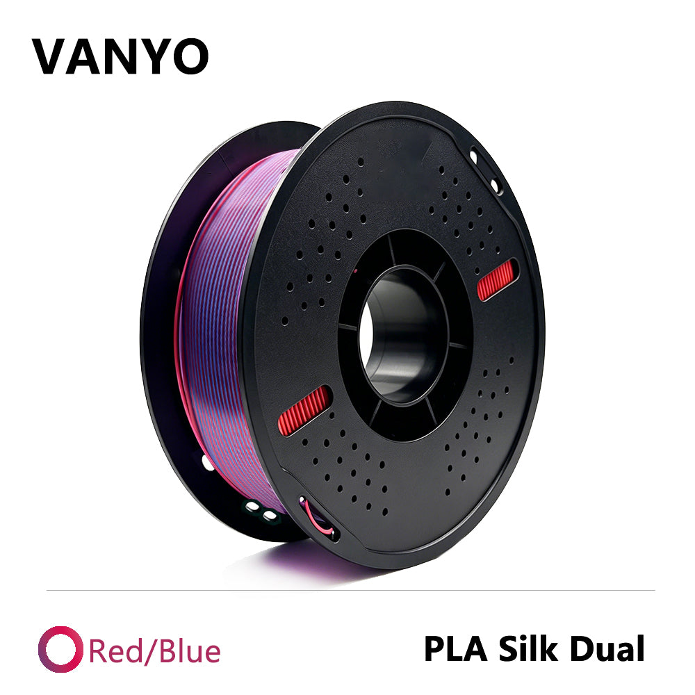 VANYO PLA Dual-Color Silk 3D Printer Filament 1kg Gradient Color Shifting with Silk Sheen