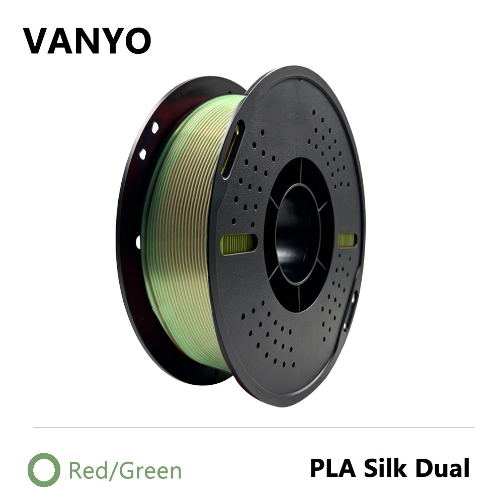 VANYO PLA Dual-Color Silk 3D Printer Filament 1kg Gradient Color Shifting with Silk Sheen