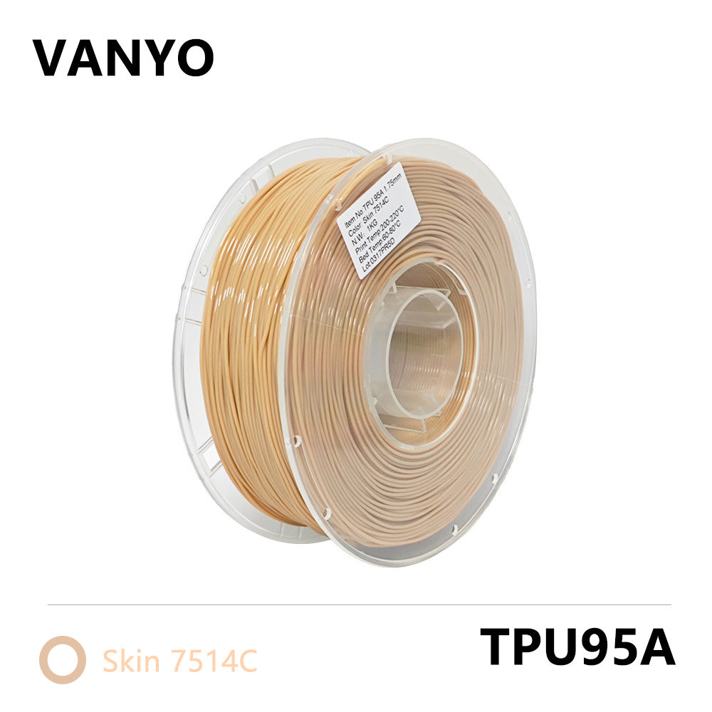 VANYO TPU-95A Filament 1.75mm 1kg – Flexible Insole-Grade 3D Printing