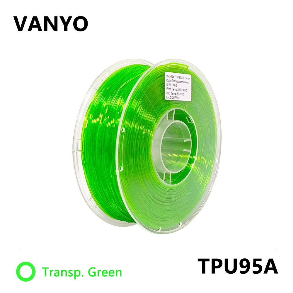 VANYO TPU-95A Filament 1.75mm 1kg – Flexible Insole-Grade 3D Printing