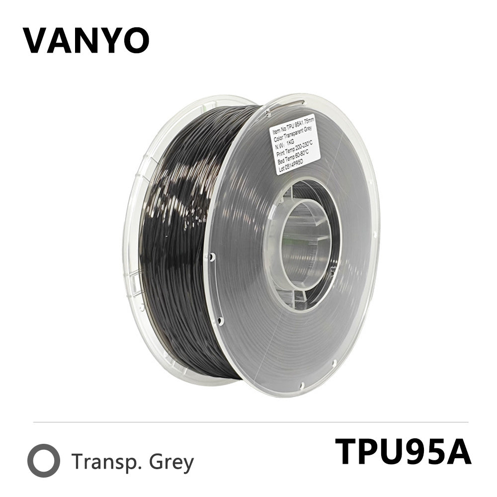 VANYO TPU-95A Filament 1.75mm 1kg – Flexible Insole-Grade 3D Printing