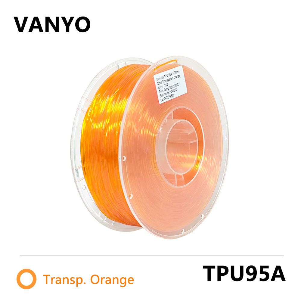 VANYO TPU-95A Filament 1.75mm 1kg – Flexible Insole-Grade 3D Printing