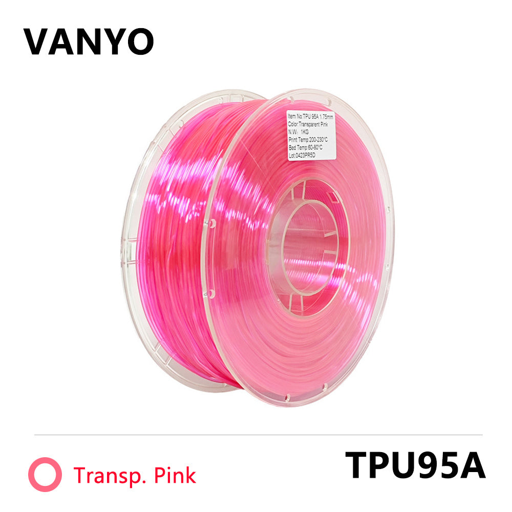 VANYO TPU-95A Filament 1.75mm 1kg – Flexible Insole-Grade 3D Printing