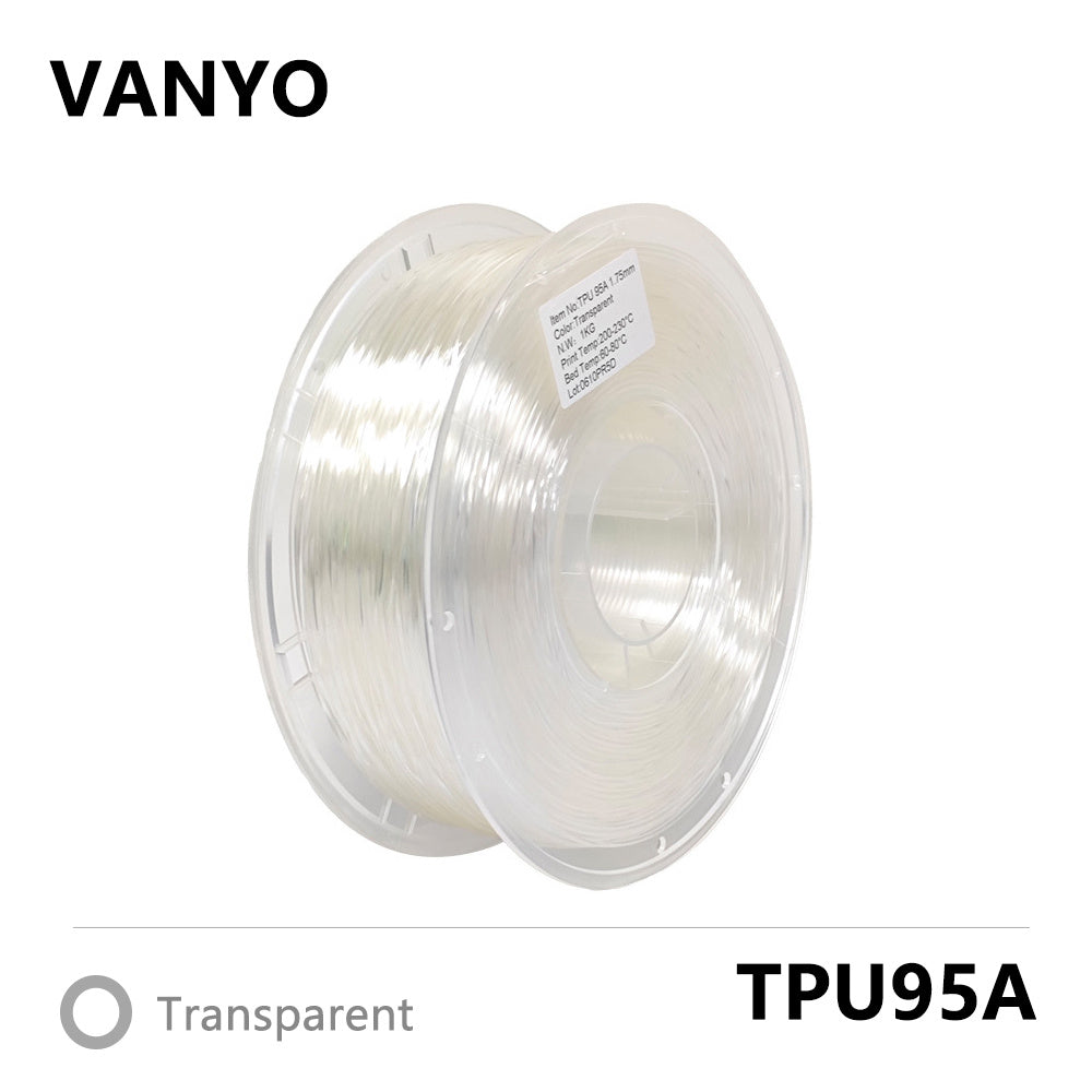 VANYO TPU-95A Filament 1.75mm 1kg – Flexible Insole-Grade 3D Printing