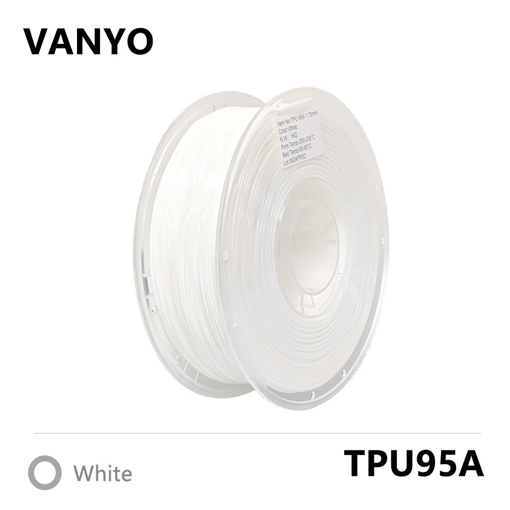 VANYO TPU-95A Filament 1.75mm 1kg – Flexible Insole-Grade 3D Printing