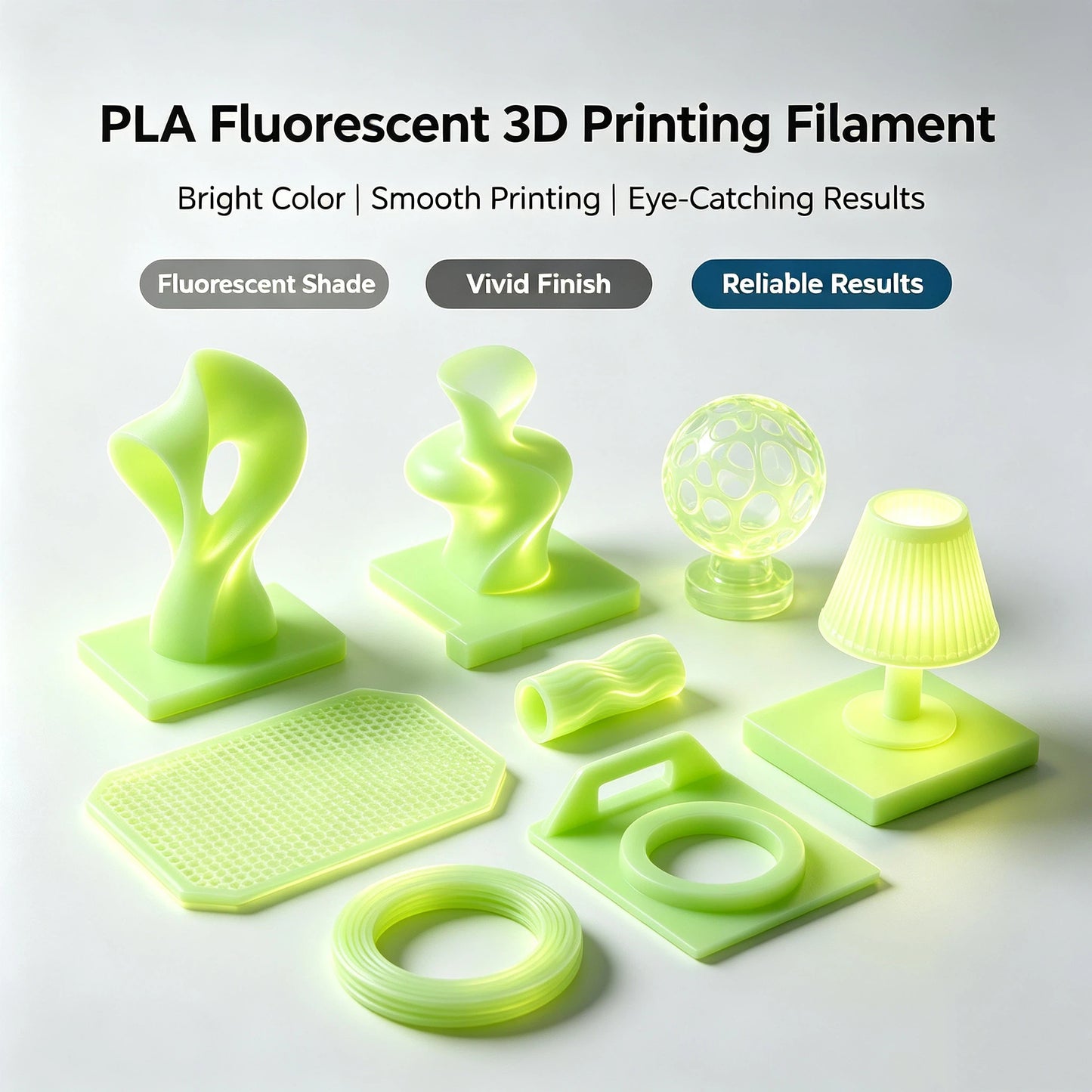 VANYO PLA Fluorescent Filament 1.75mm 3D Printer Filaments Multi-Color with 1kg Net Weight