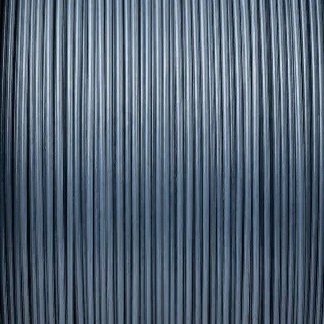 Blue-grey PETG filament strands